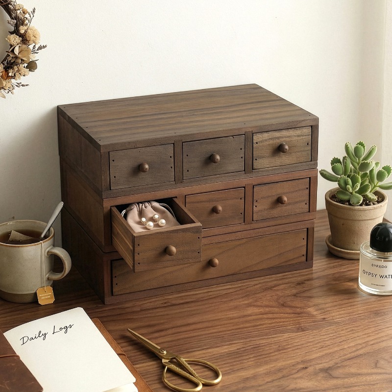Storage & Organization - Ahşap Masaüstü Saklama Kutusu Monitör Yükseltme