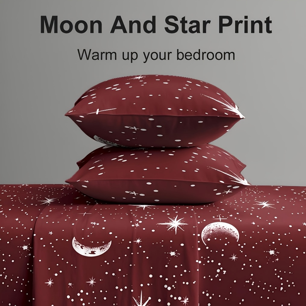 4 Parça Kırmızı Ay ve Yıldız B - Fitted Bed Sheets Deep Pocket incelemesi ve fiyatı